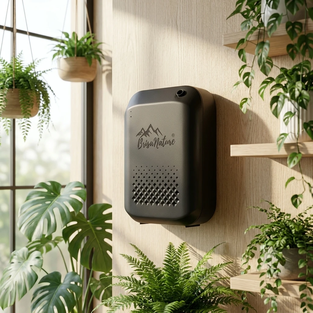 Difusor de nebulización BrisaNature instalado en pared